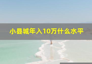 小县城年入10万什么水平