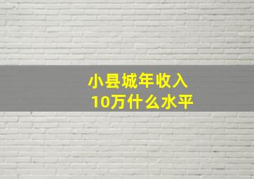 小县城年收入10万什么水平