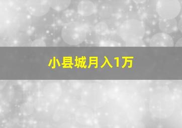 小县城月入1万