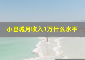 小县城月收入1万什么水平