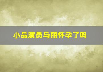 小品演员马丽怀孕了吗