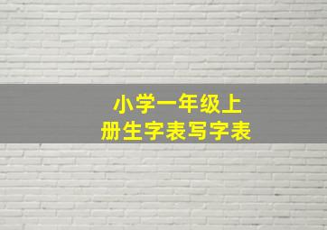 小学一年级上册生字表写字表