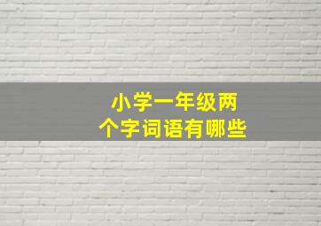 小学一年级两个字词语有哪些