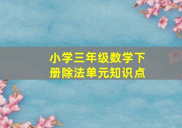 小学三年级数学下册除法单元知识点