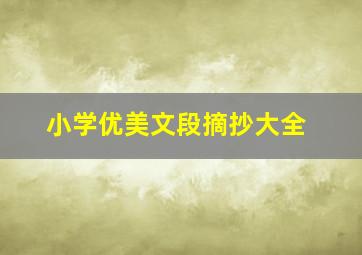 小学优美文段摘抄大全