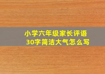 小学六年级家长评语30字简洁大气怎么写