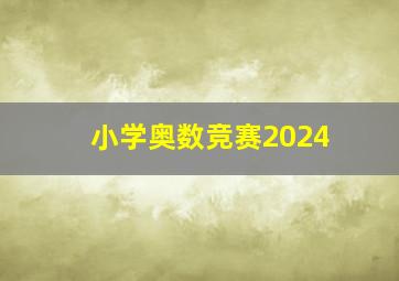 小学奥数竞赛2024