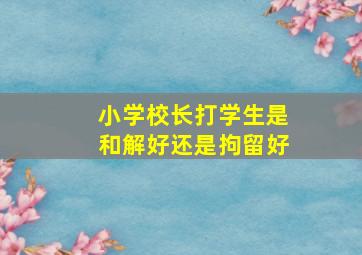 小学校长打学生是和解好还是拘留好