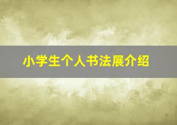 小学生个人书法展介绍