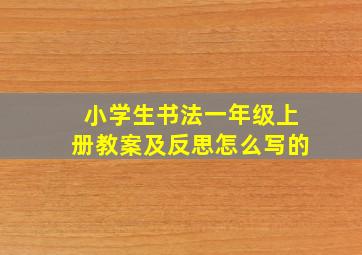 小学生书法一年级上册教案及反思怎么写的