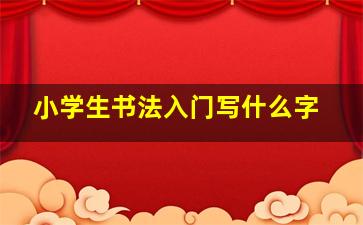 小学生书法入门写什么字