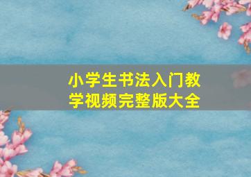 小学生书法入门教学视频完整版大全