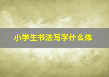 小学生书法写字什么体