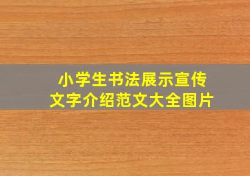 小学生书法展示宣传文字介绍范文大全图片