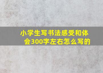 小学生写书法感受和体会300字左右怎么写的