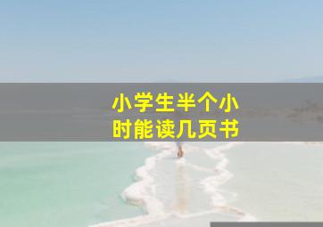 小学生半个小时能读几页书