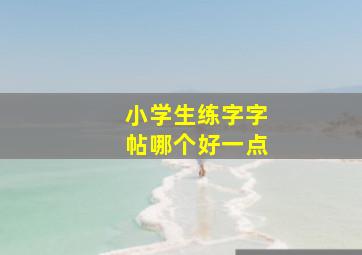 小学生练字字帖哪个好一点