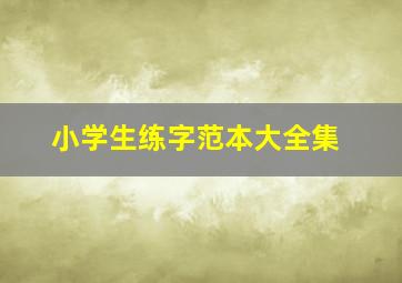 小学生练字范本大全集