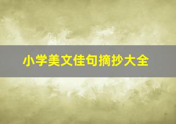 小学美文佳句摘抄大全