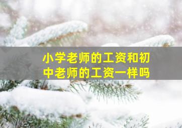 小学老师的工资和初中老师的工资一样吗