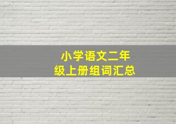 小学语文二年级上册组词汇总