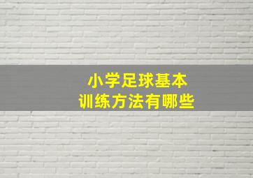 小学足球基本训练方法有哪些