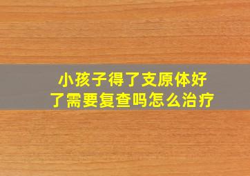 小孩子得了支原体好了需要复查吗怎么治疗