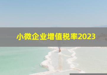 小微企业增值税率2023