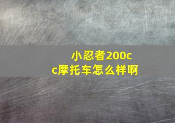 小忍者200cc摩托车怎么样啊