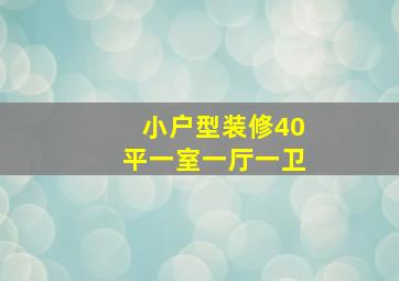 小户型装修40平一室一厅一卫