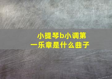 小提琴b小调第一乐章是什么曲子