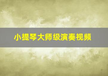 小提琴大师级演奏视频