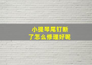 小提琴尾钉断了怎么修理好呢