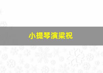 小提琴演梁祝