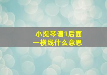 小提琴谱1后面一横线什么意思