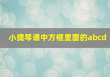 小提琴谱中方框里面的abcd