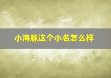 小海豚这个小名怎么样