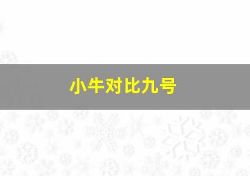 小牛对比九号