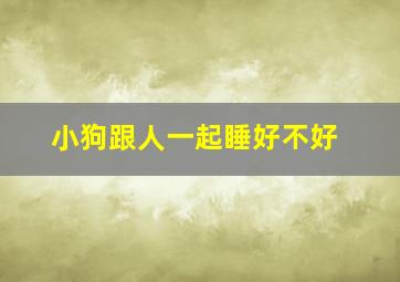 小狗跟人一起睡好不好