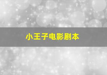 小王子电影剧本