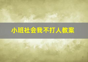 小班社会我不打人教案