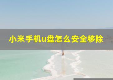 小米手机u盘怎么安全移除