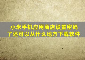 小米手机应用商店设置密码了还可以从什么地方下载软件