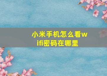 小米手机怎么看wifi密码在哪里