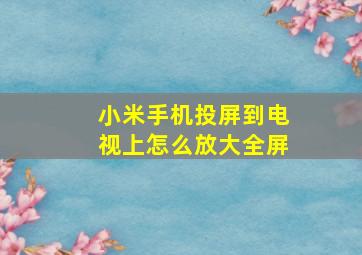 小米手机投屏到电视上怎么放大全屏