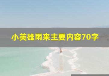 小英雄雨来主要内容70字