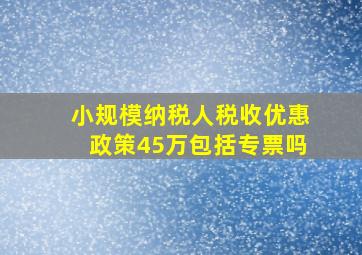 小规模纳税人税收优惠政策45万包括专票吗