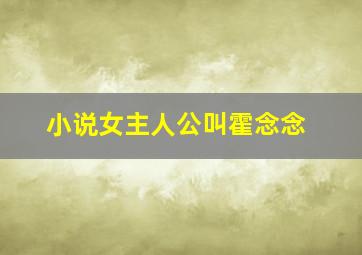 小说女主人公叫霍念念