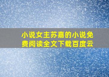 小说女主苏嘉的小说免费阅读全文下载百度云