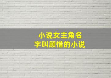 小说女主角名字叫顾惜的小说